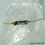 Taufarmband Gold mit Figaro-Kettchen