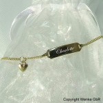 Taufarmband Gold mit Herzanhnger